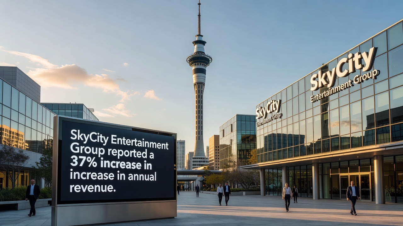 Financial charts and reports related to SkyCity Entertainment Group results for 2026